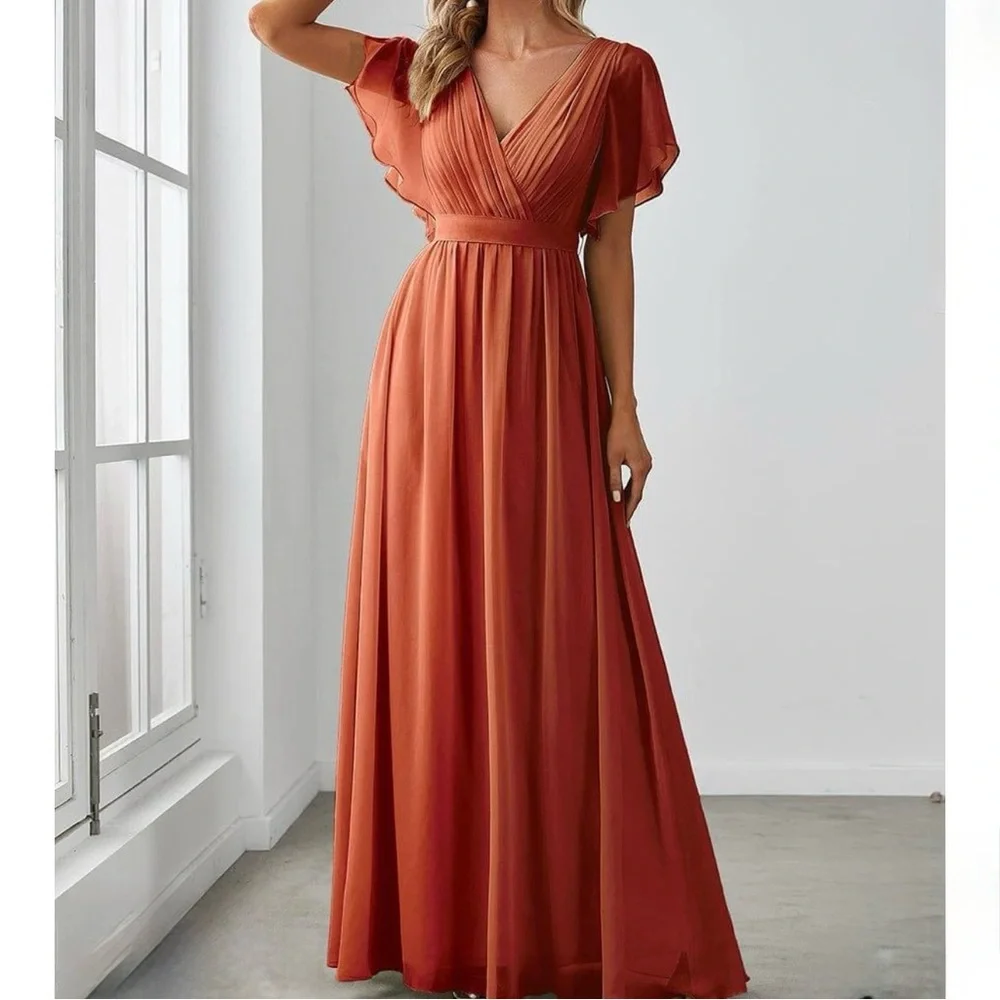 EVER PRETTY ever LEORA A-Line Pleated Tie-Waist Evening Dress Size 14 NWT - Picture 2 of 14